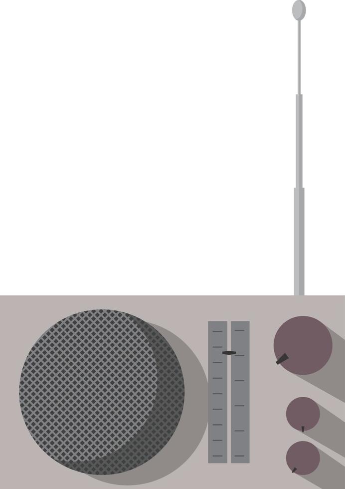 Retro radio, illustration, vector on white background.