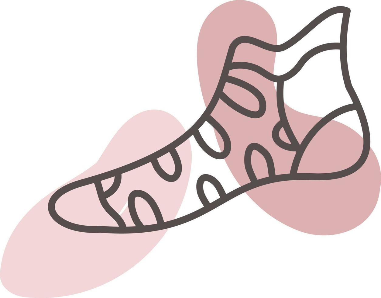 Girly sock, illustration, vector on a white background.