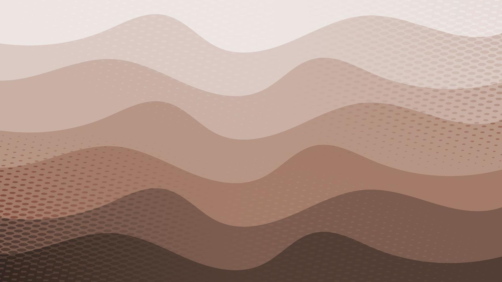 Minimalist brown wavy with halftone background gradient vector