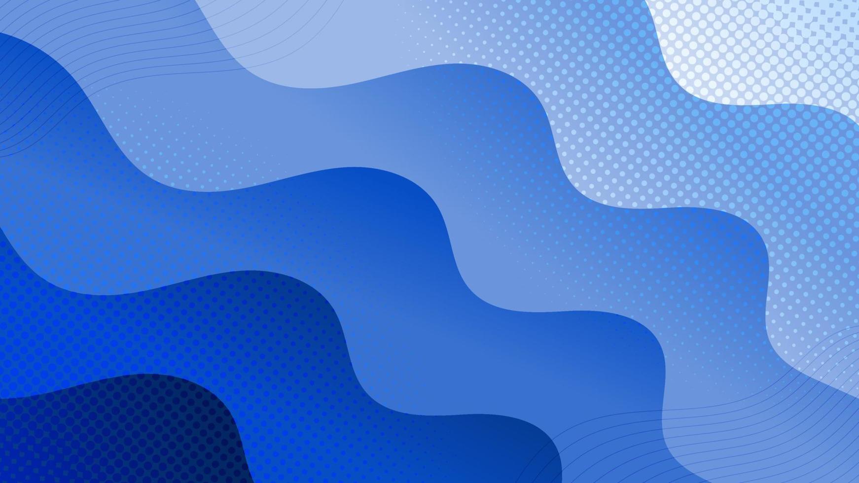 Minimalist blue wavy with halftone background gradient vector