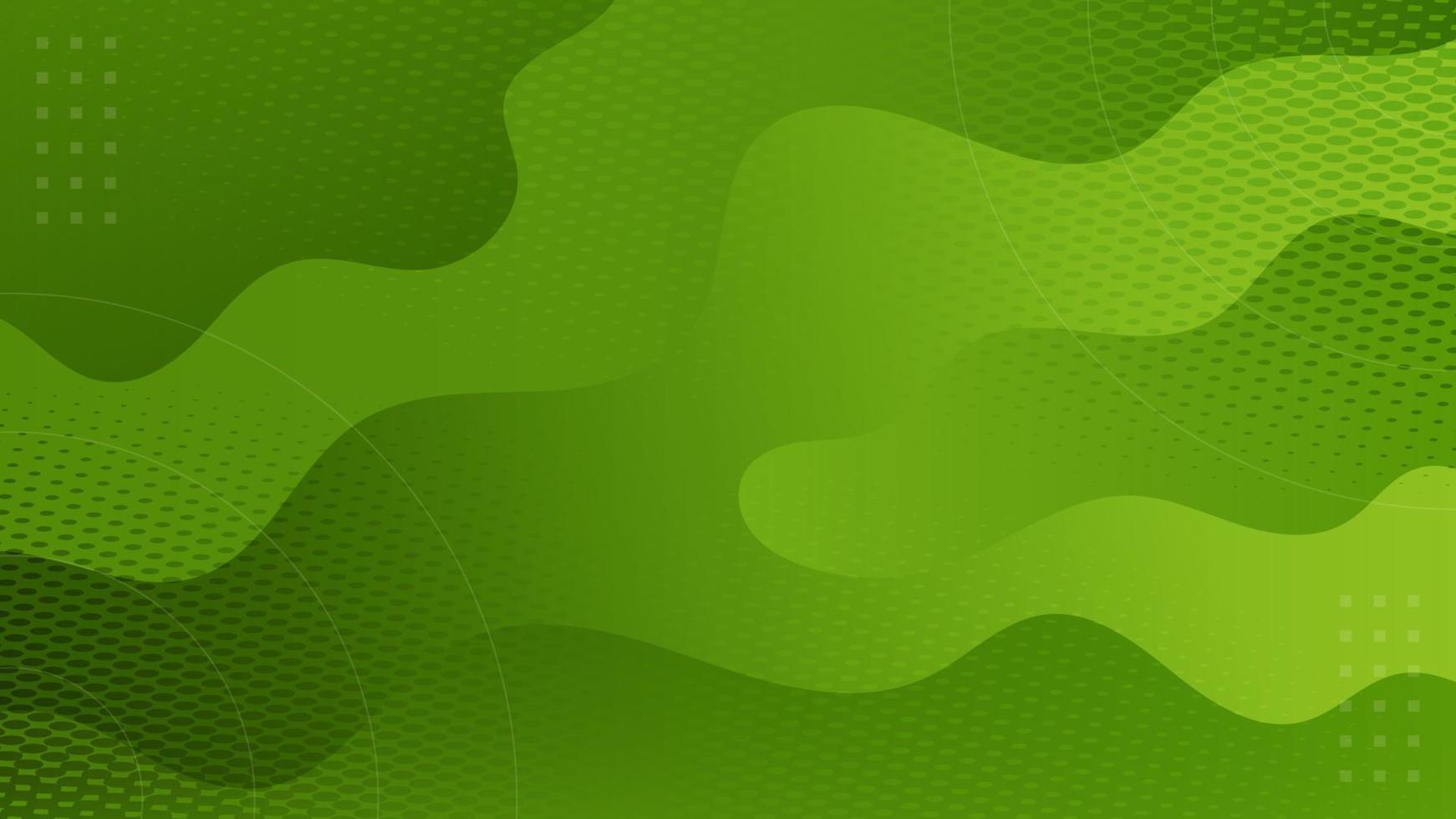 Minimalist green liquid with halftone background gradient vector
