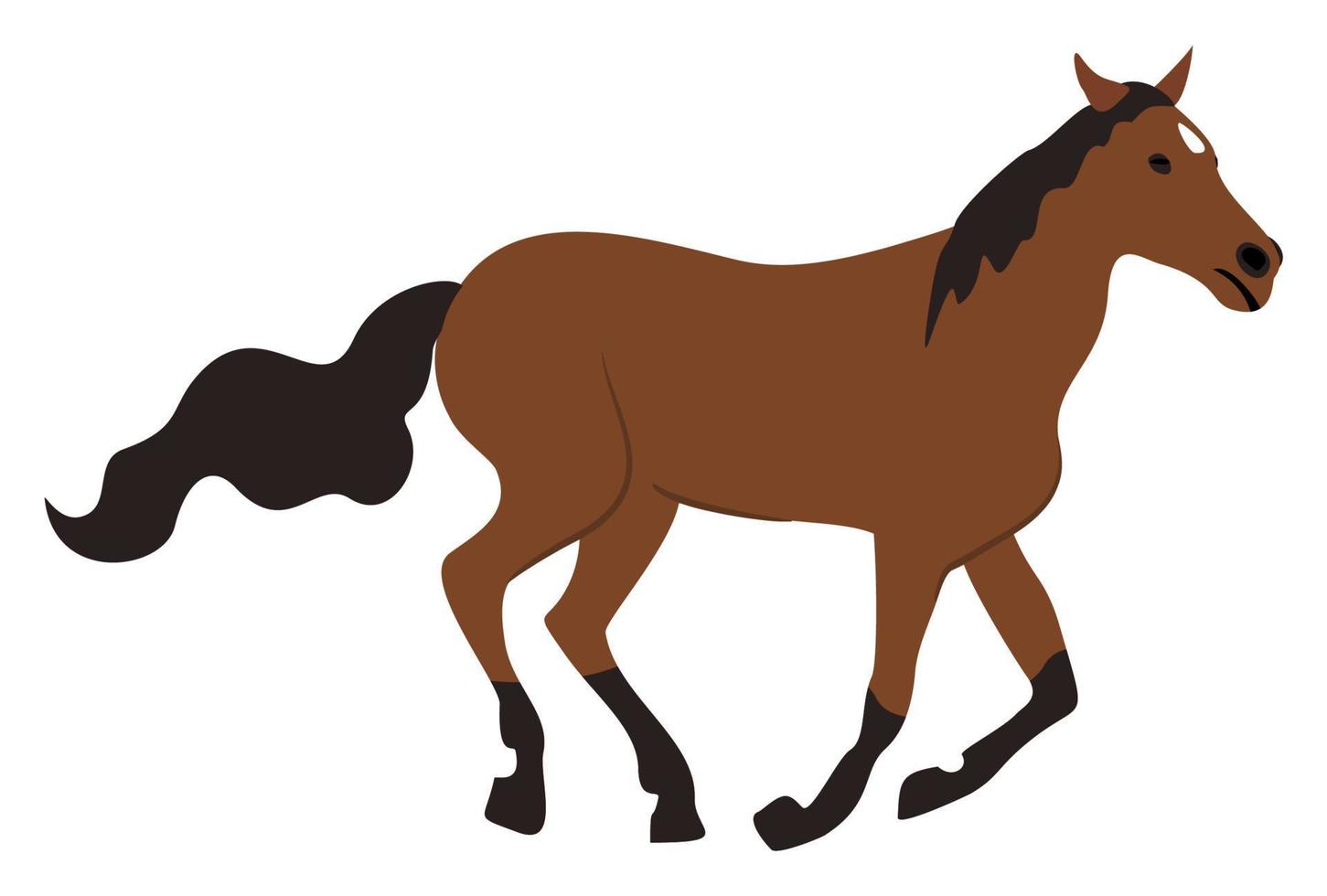 vector ilustración aislada de caballo corriente aislado sobre fondo blanco.
