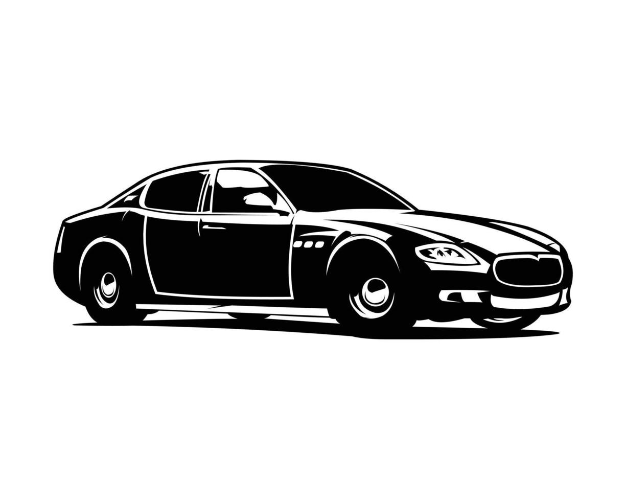 luxury car maserati quattroporte isolated on white background best side view for logo, badge, emblem, icon. vector illustration available in eps 10.