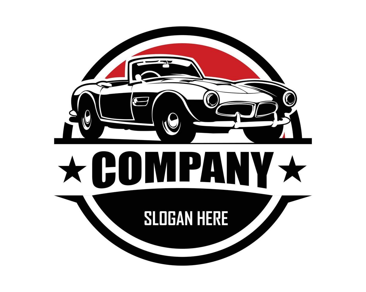 car logo mercedes benz 300 sl roadster isolated badge, emblem. vector illustration of simple car design.