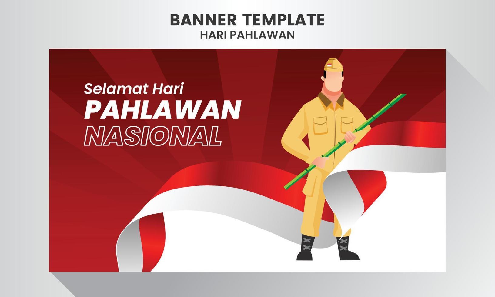 Selamat hari pahlawan nasional. Translation Happy Indonesian National Heroes day. vector illustration