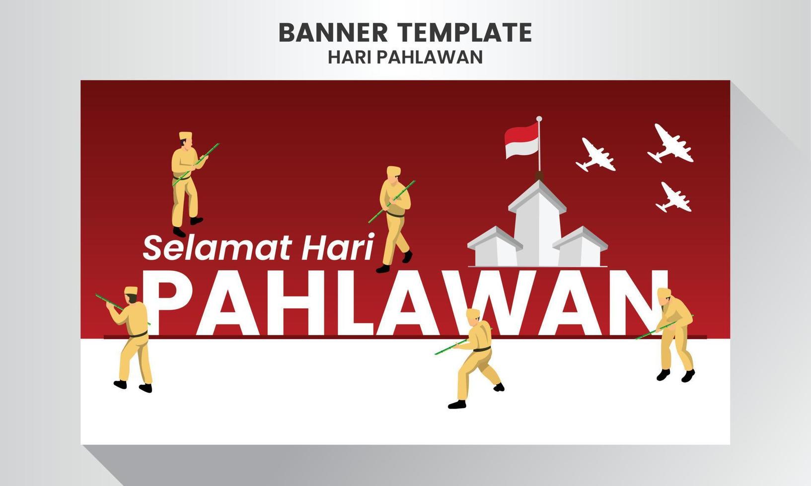 Selamat hari pahlawan nasional. Translation Happy Indonesian National Heroes day. vector illustration