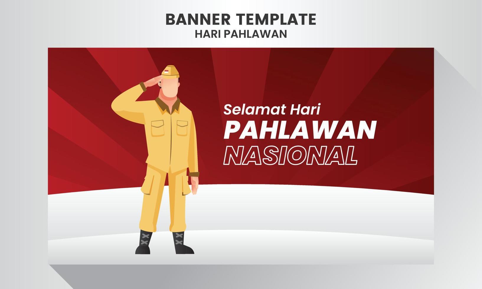 Selamat hari pahlawan nasional. Translation Happy Indonesian National Heroes day. vector illustration