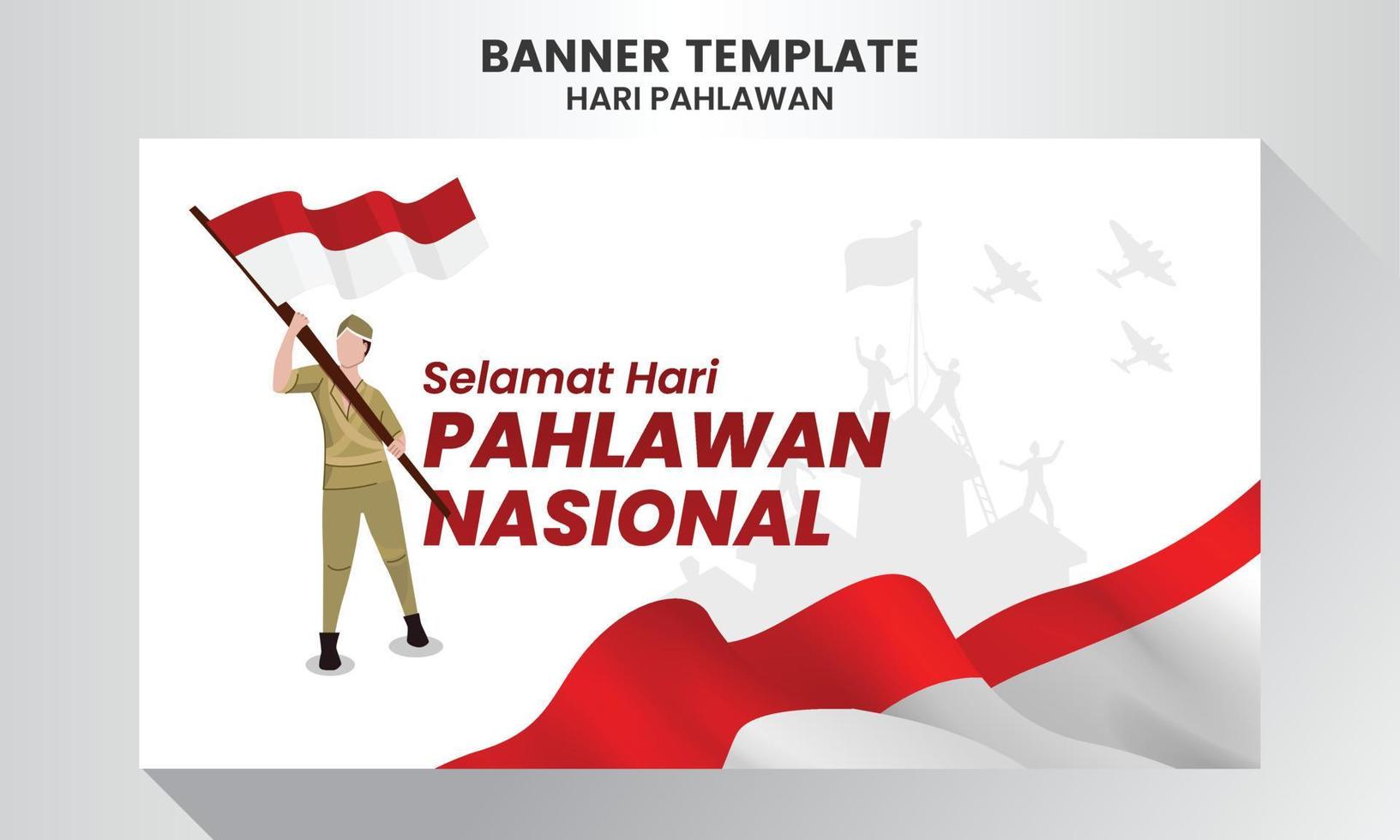 selamat hari pahlawan nacional. traducción feliz día de los héroes nacionales de Indonesia. ilustración vectorial vector