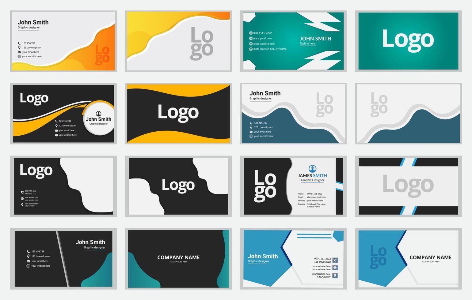 Simple Clean style modern business card template, Creative doublesided business card vector
