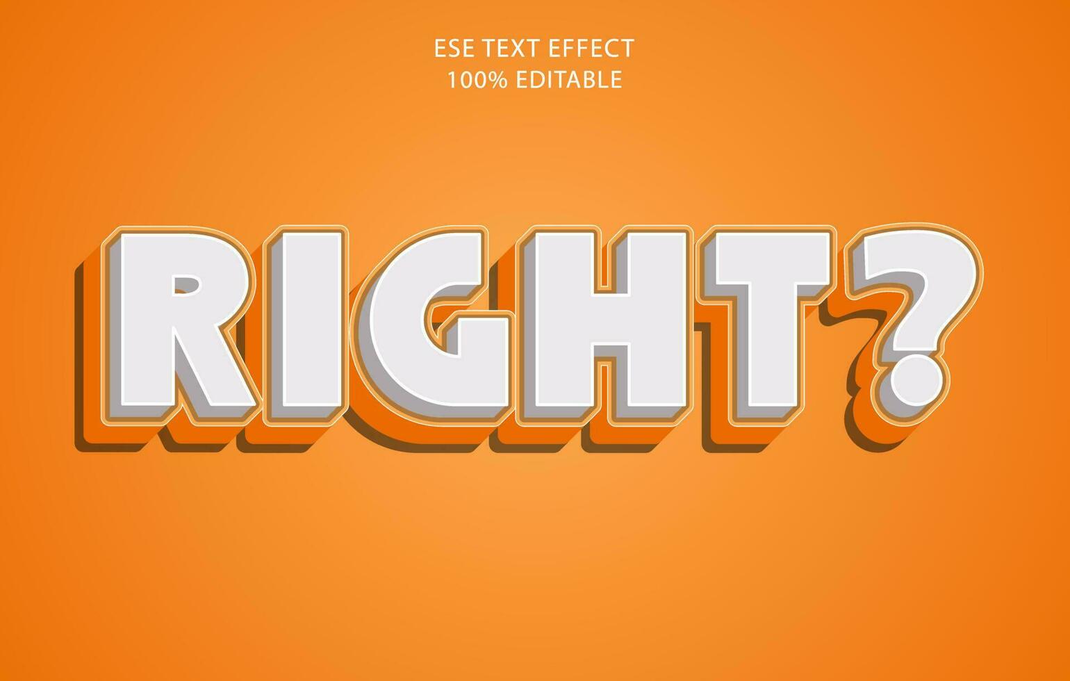 Right 3d text effect Editable vector