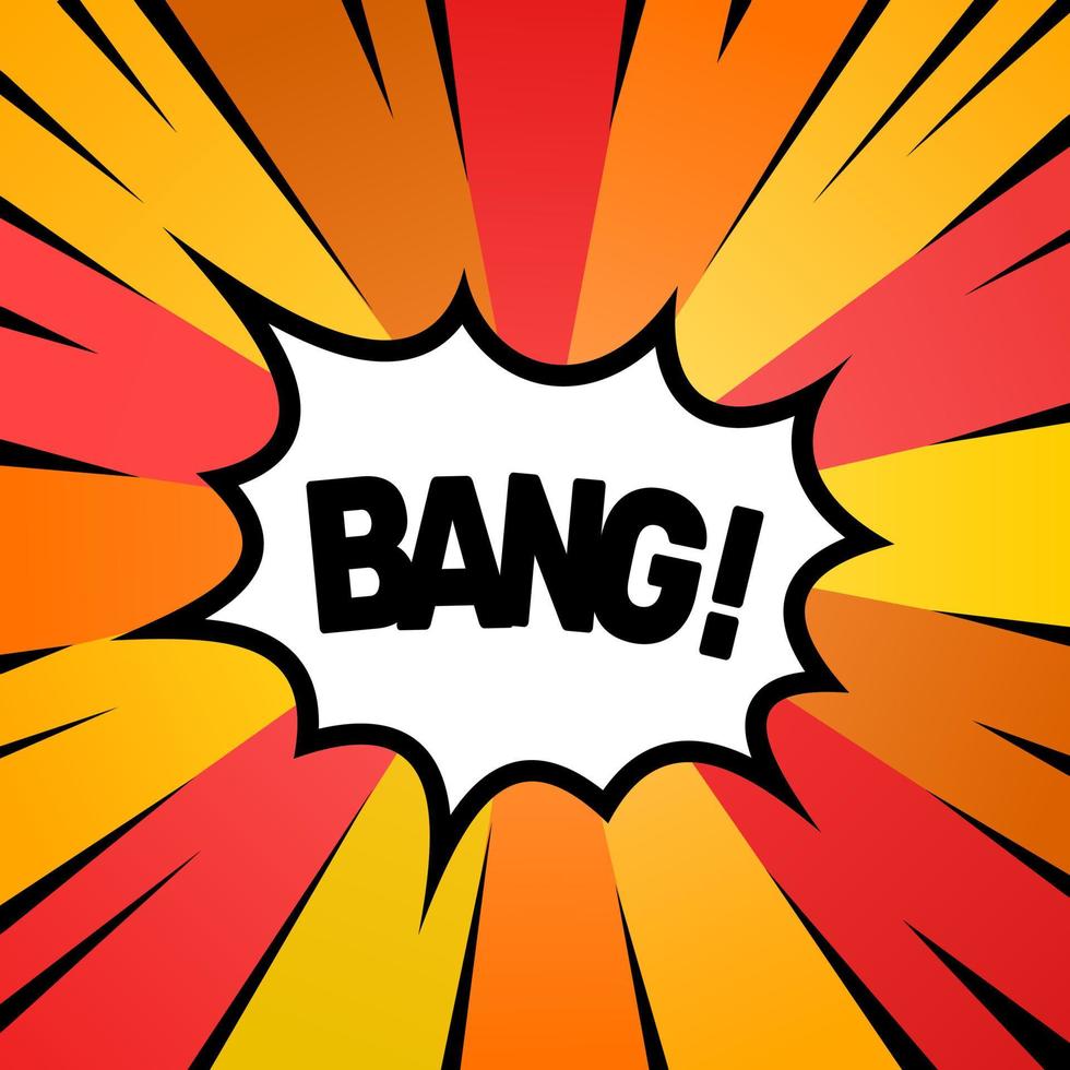 Bang, speech bubble comic poster concept. Vector illustration.
