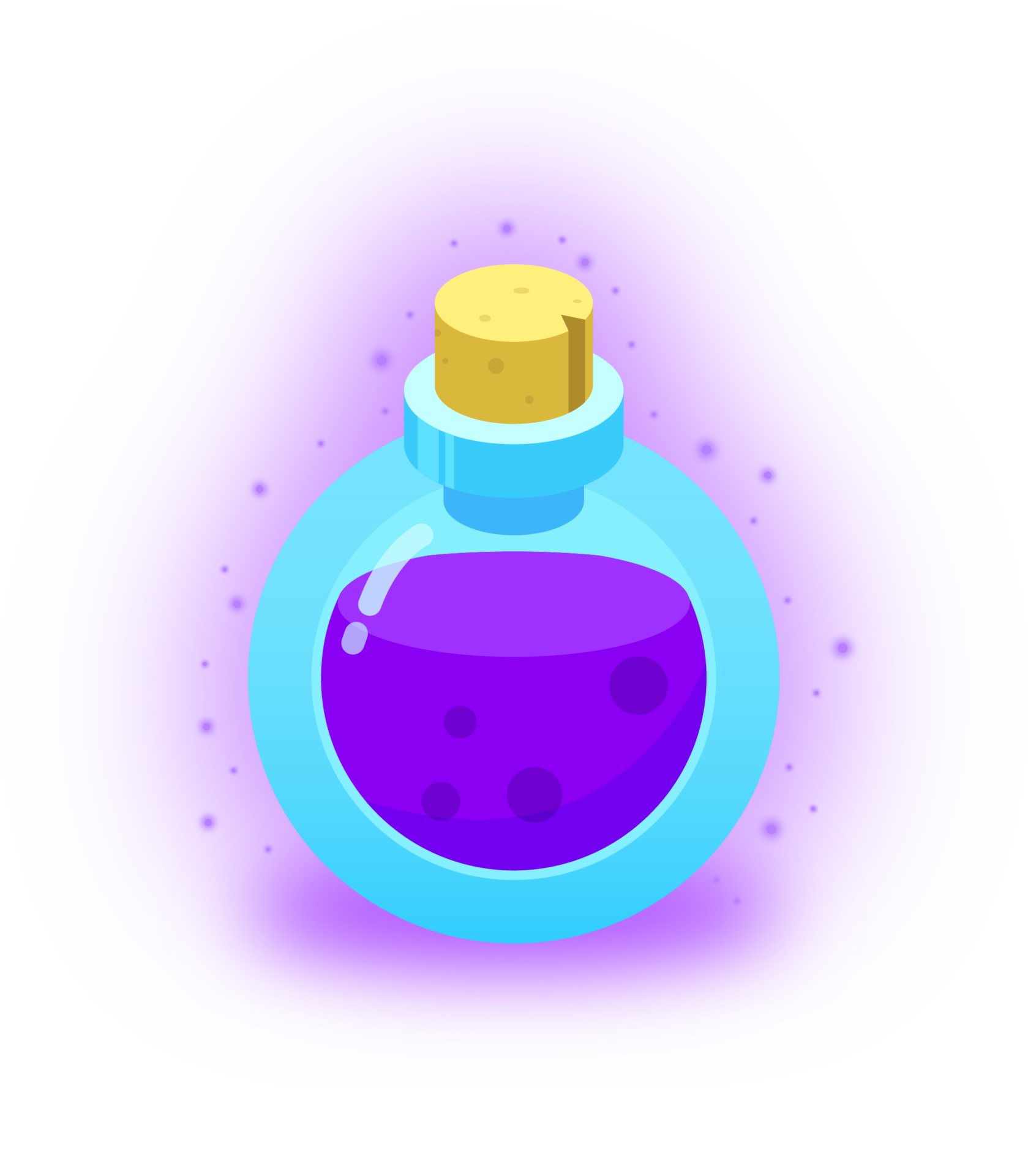 Purple potions in a bottle illustration. GUI element. 13895099 PNG
