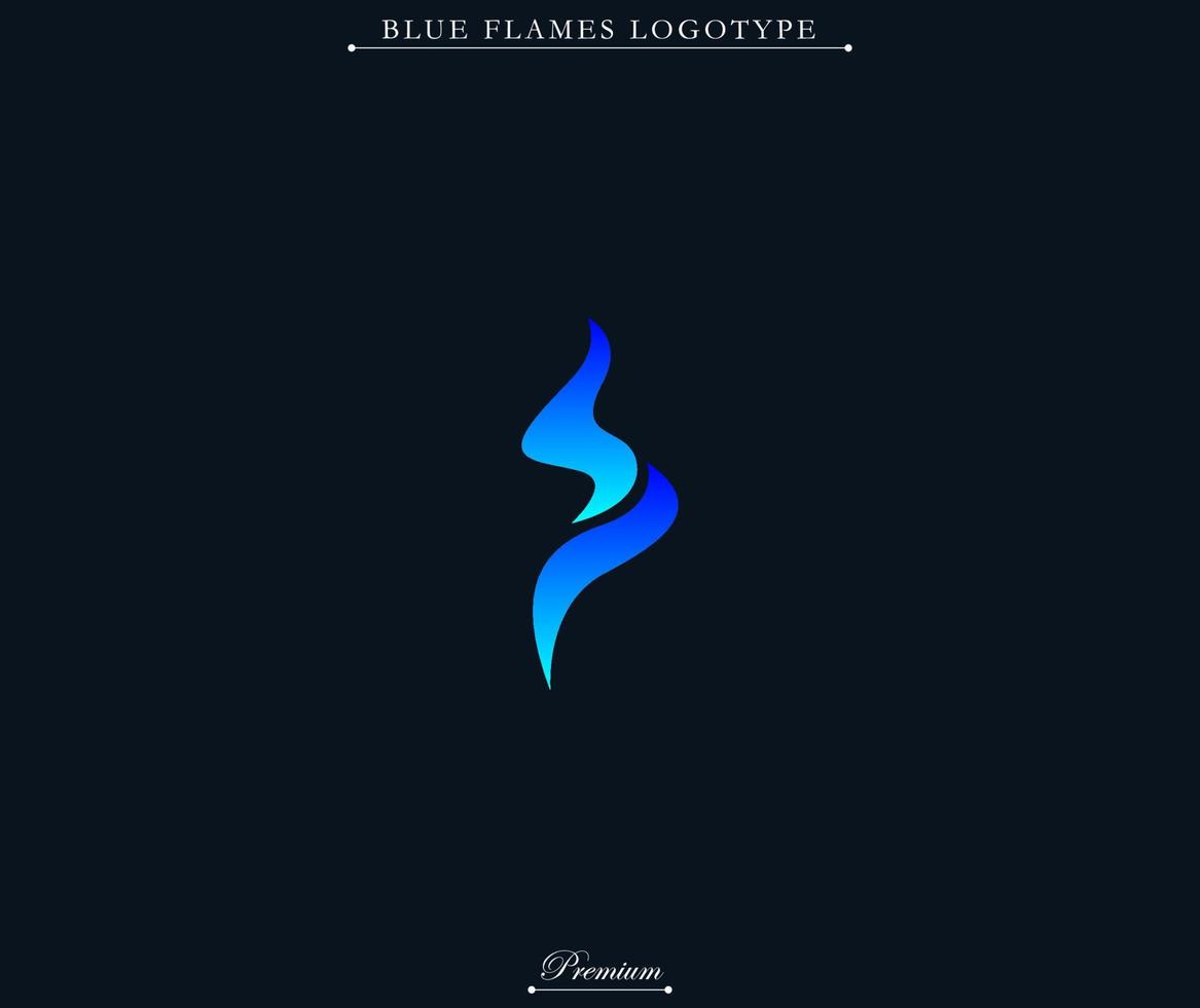ilustración de logotipo moderno y futurista de llama azul. fuego con símbolo de gradiente azul. apto para la marca de la empresa, la mercancía de la industria, la identidad. pasos vectoriales 10 vector