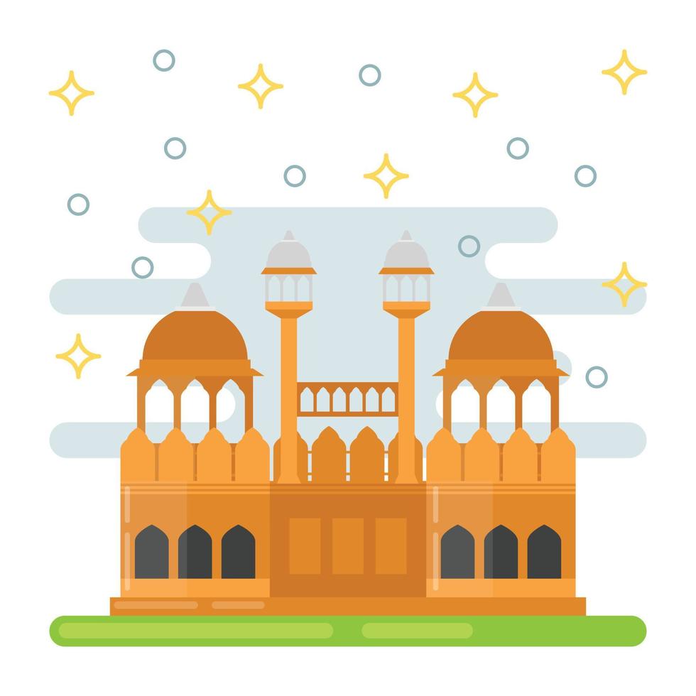 Trendy Red Fort vector