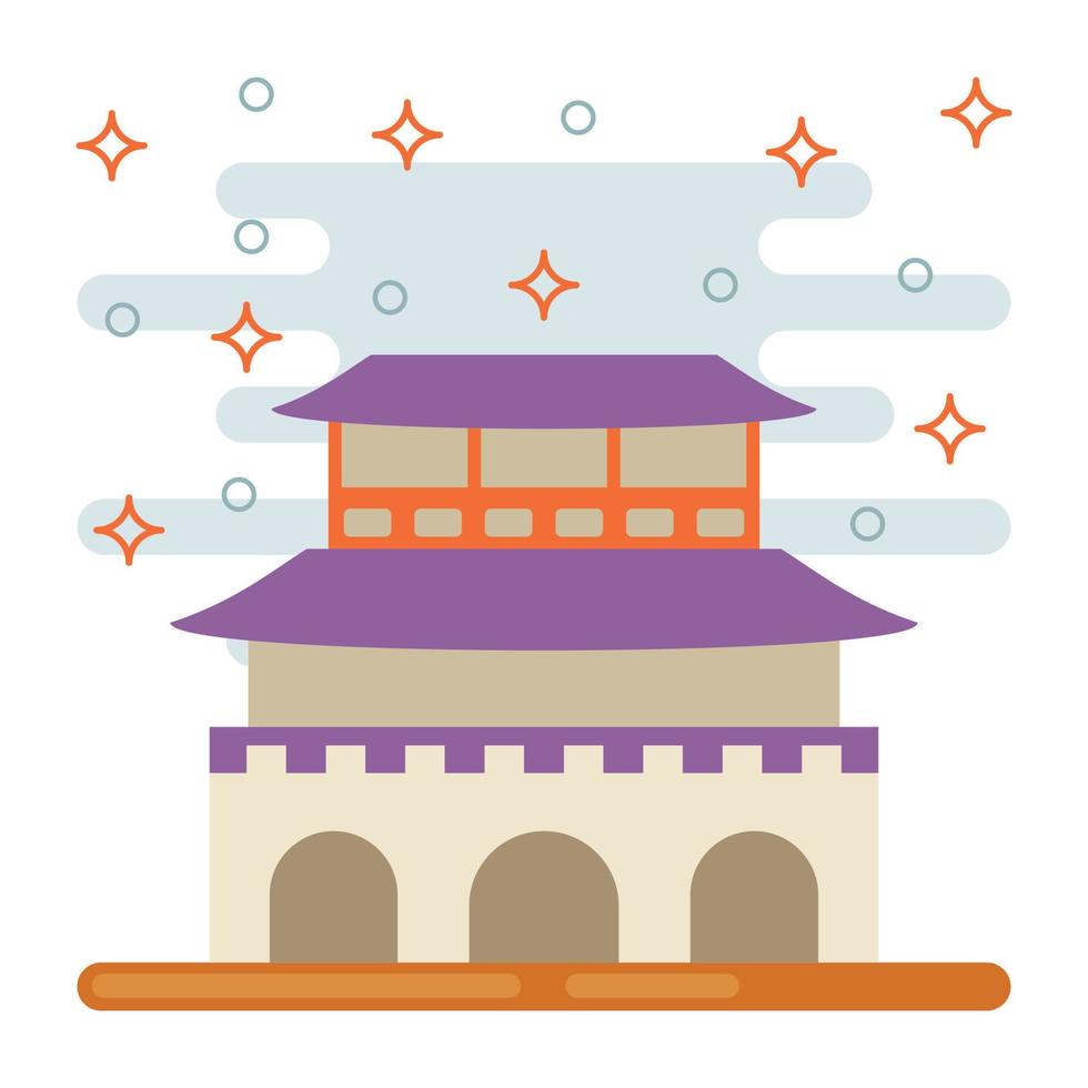 Trendy Temple Seoul vector