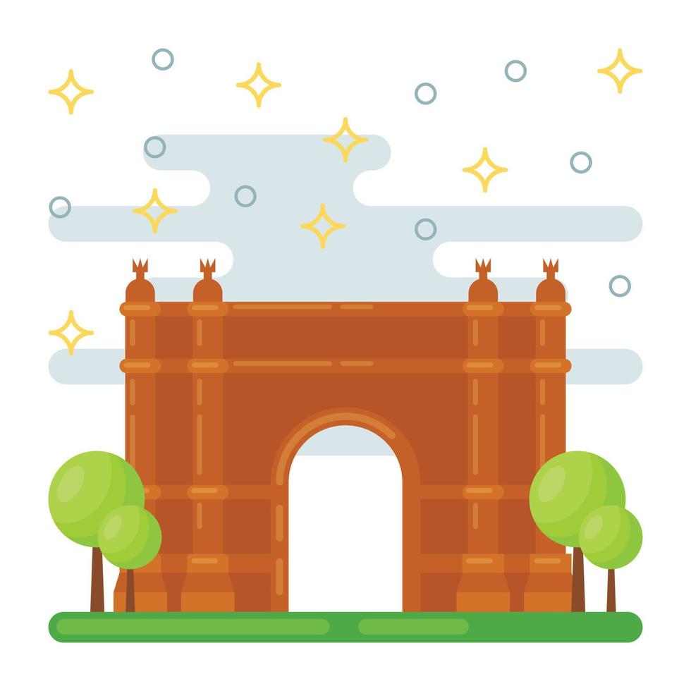 arco de barcelona de moda vector