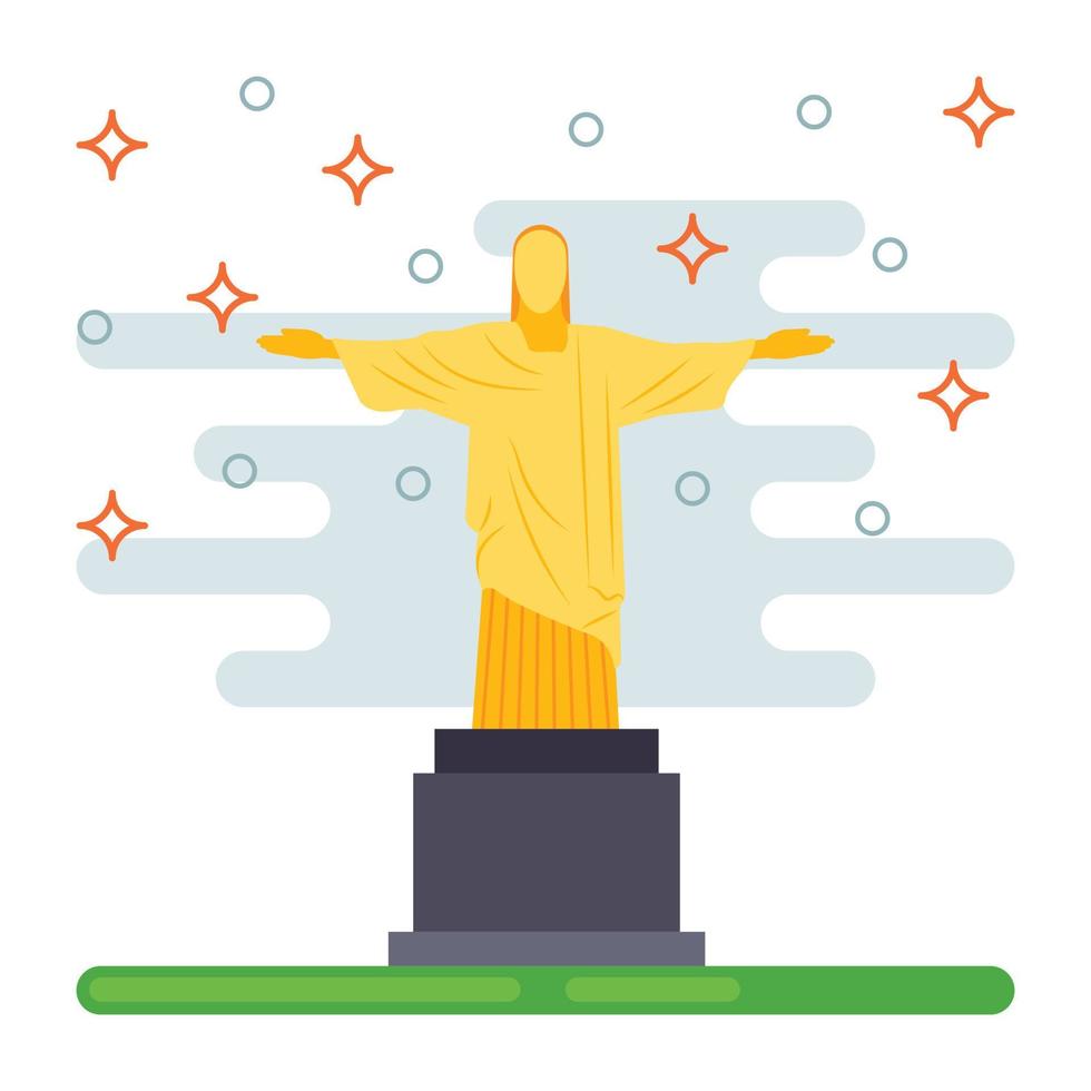 Trendy Brazil Christ vector