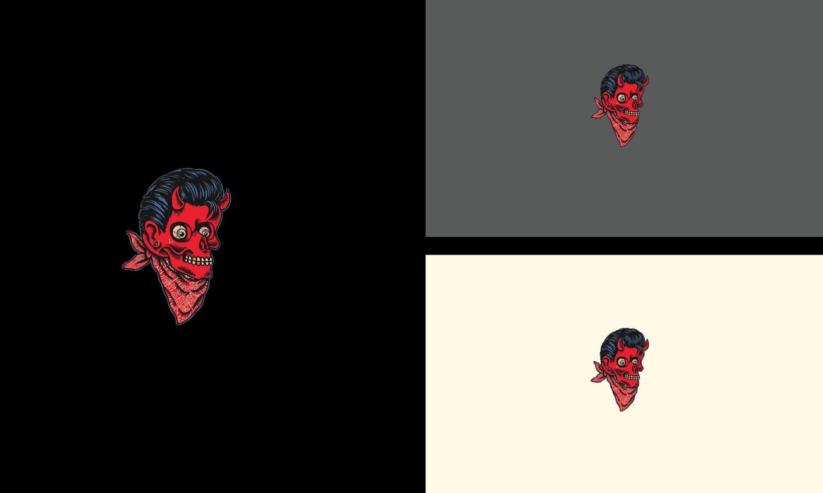head red devil vector illustration logo concept design