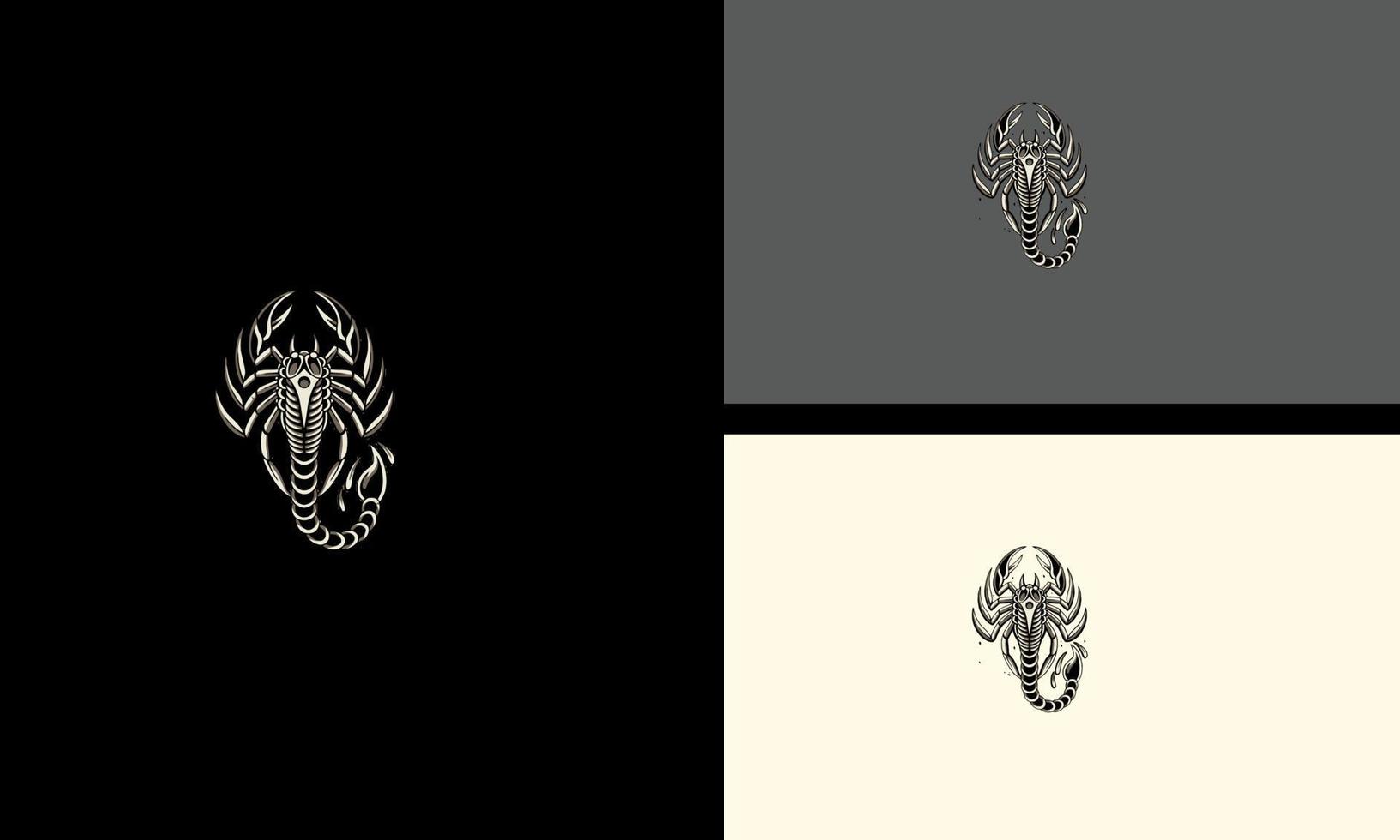 concepto de logotipo de escorpio diseño de ilustración vectorial vector