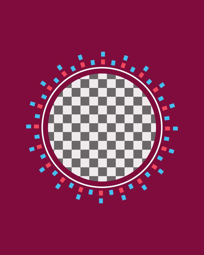 A circle of image placeholder consisting of dots. design element of a frame, spherical vector
