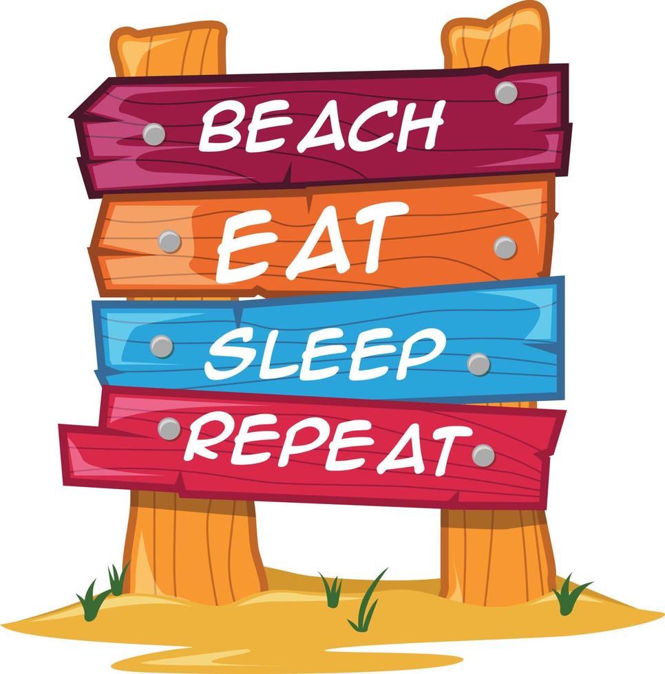 Beach wood sign vector