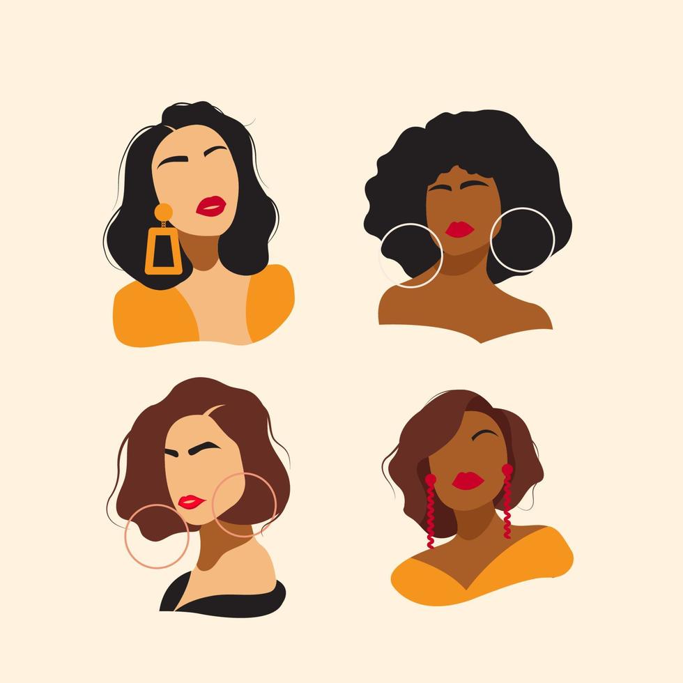 ilustración vectorial de mujer con joyas vector