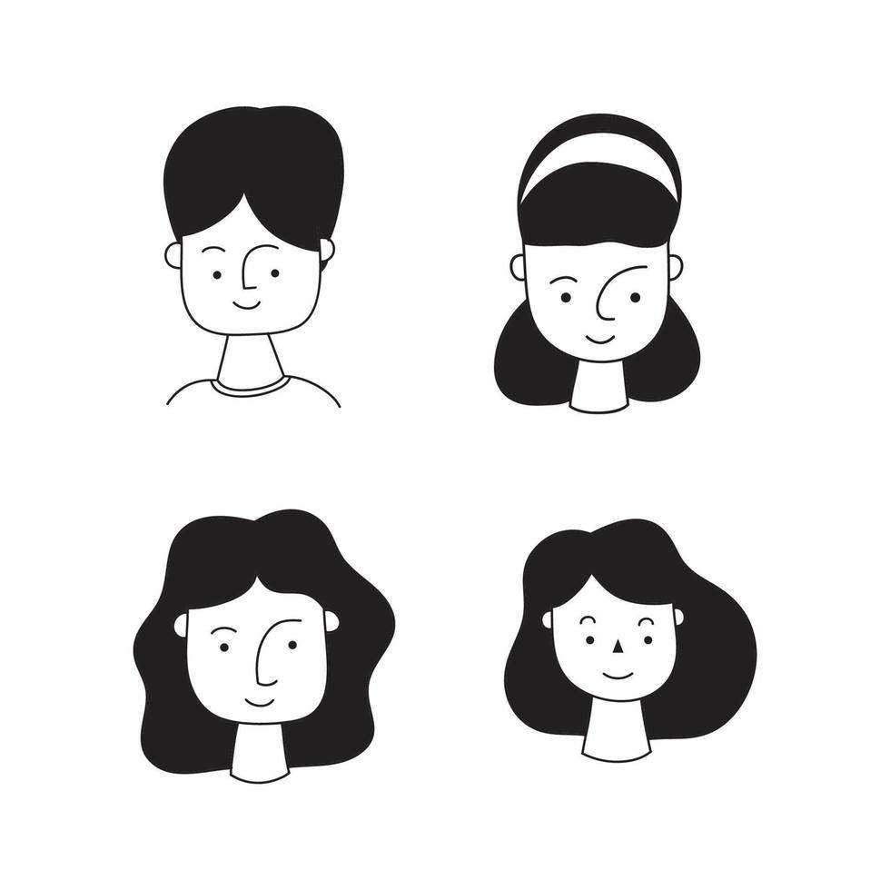 Simple face character head vector