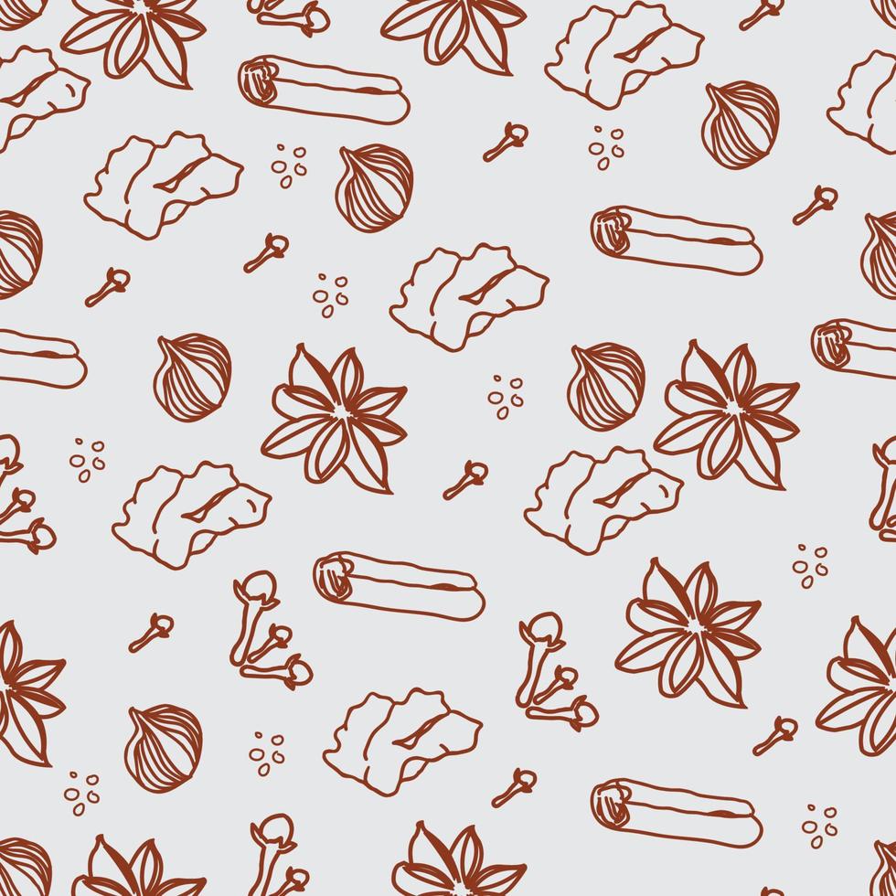 Seamles pattern spice kitchen spice vector