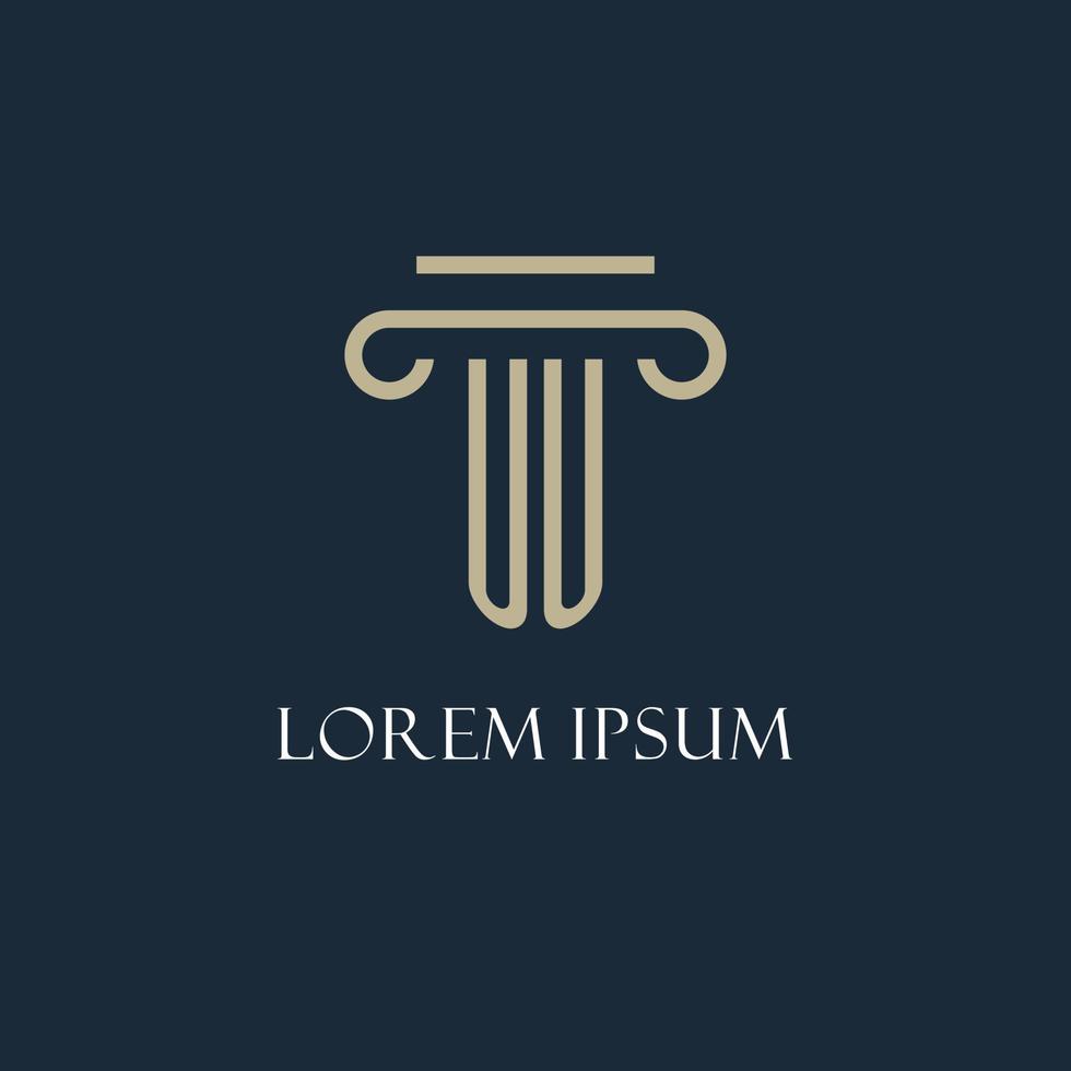 UU initial logo for lawyer, law firm, law office with pillar icon design vector