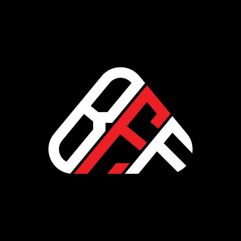 diseño creativo del logotipo de la letra bff con gráfico vectorial, logotipo sencillo y moderno de bff en forma de triángulo redondo. vector