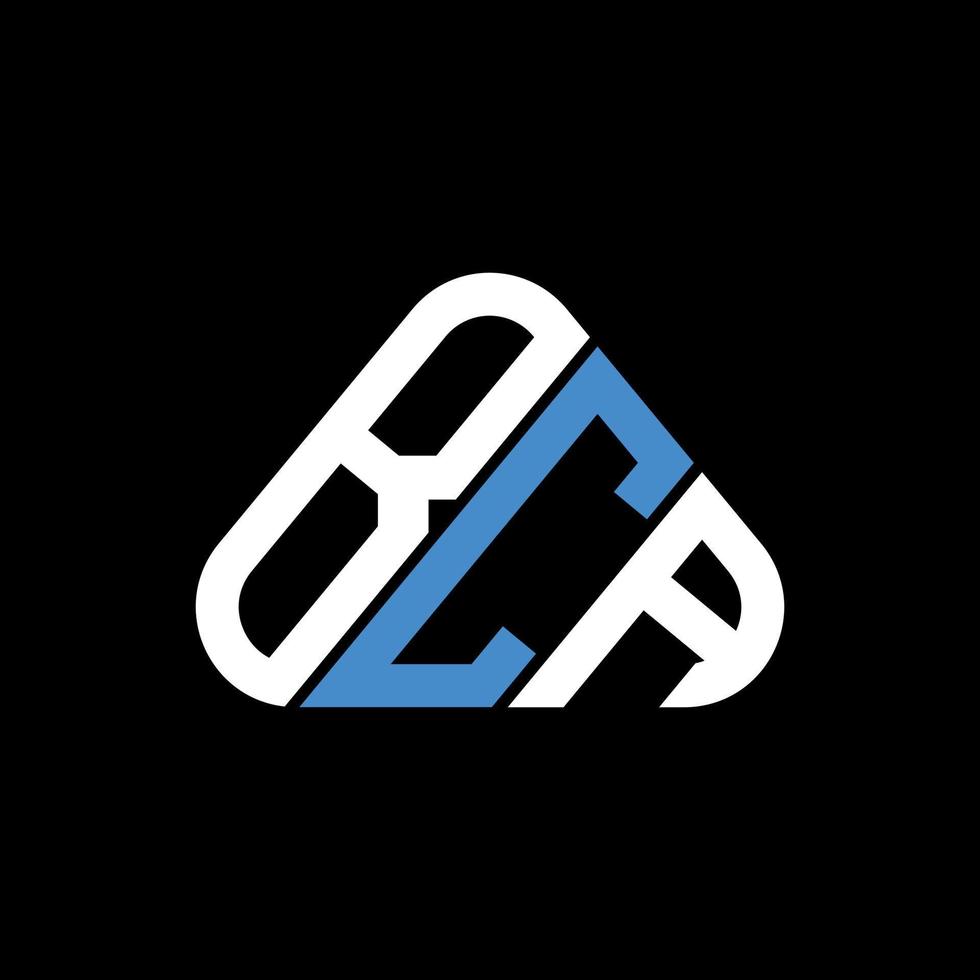 Diseño creativo del logotipo de letra bca con gráfico vectorial, logotipo simple y moderno de bca en forma de triángulo redondo. vector
