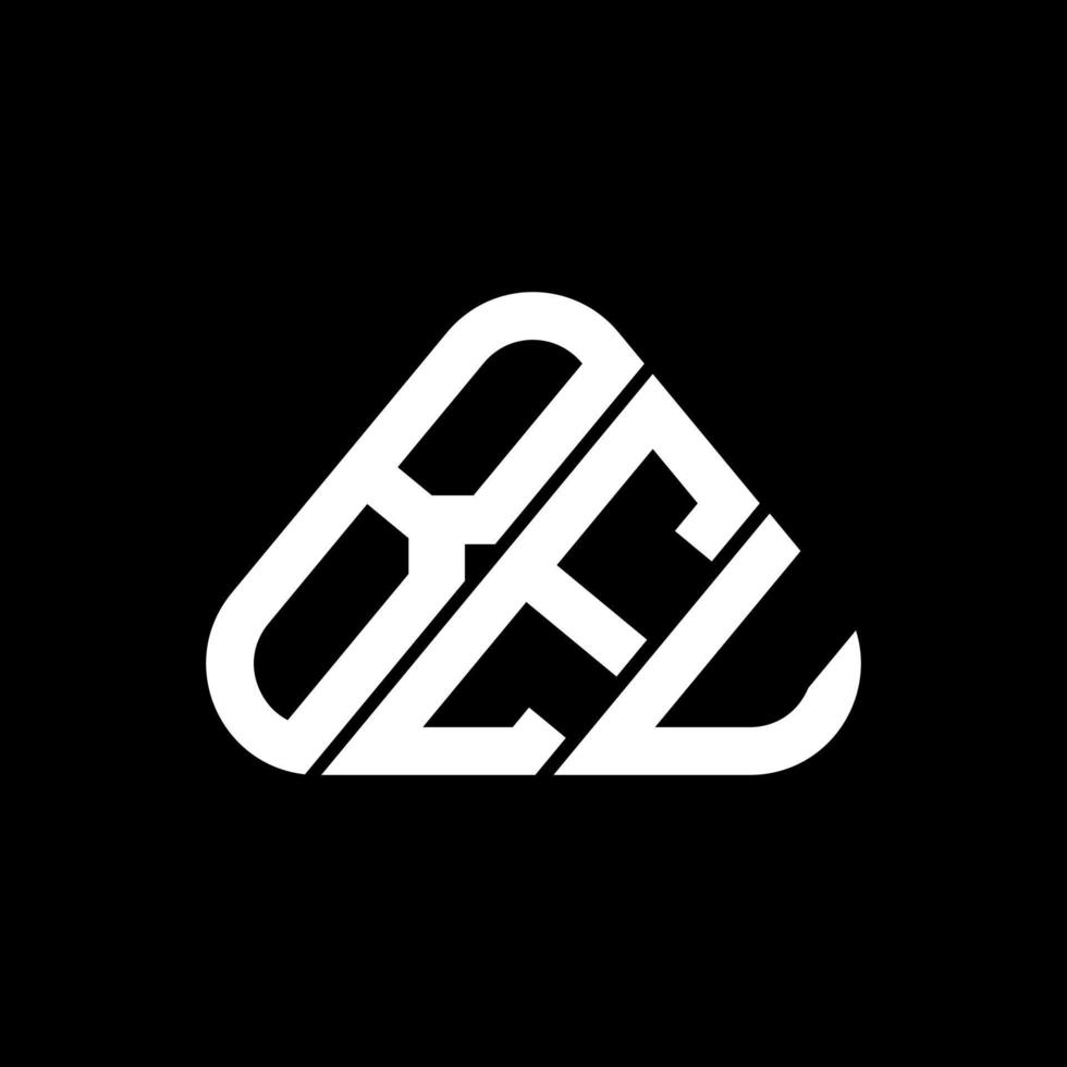 BEU letter logo creative design with vector graphic, BEU simple and modern logo in round triangle shape.