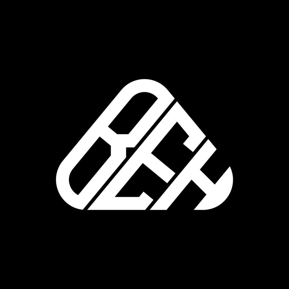 BEH letter logo creative design with vector graphic, BEH simple and modern logo in round triangle shape.