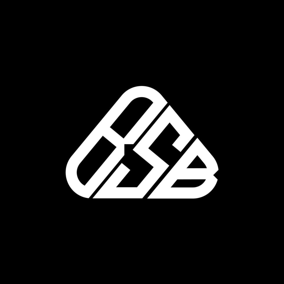 Diseño creativo del logotipo de la letra bsb con gráfico vectorial, logotipo simple y moderno de bsb en forma de triángulo redondo. vector