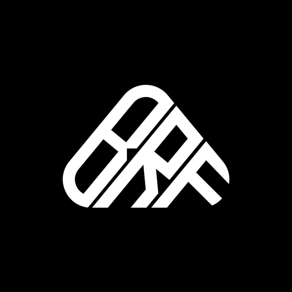 Diseño creativo del logotipo de la letra brf con gráfico vectorial, logotipo simple y moderno de brf en forma de triángulo redondo. vector