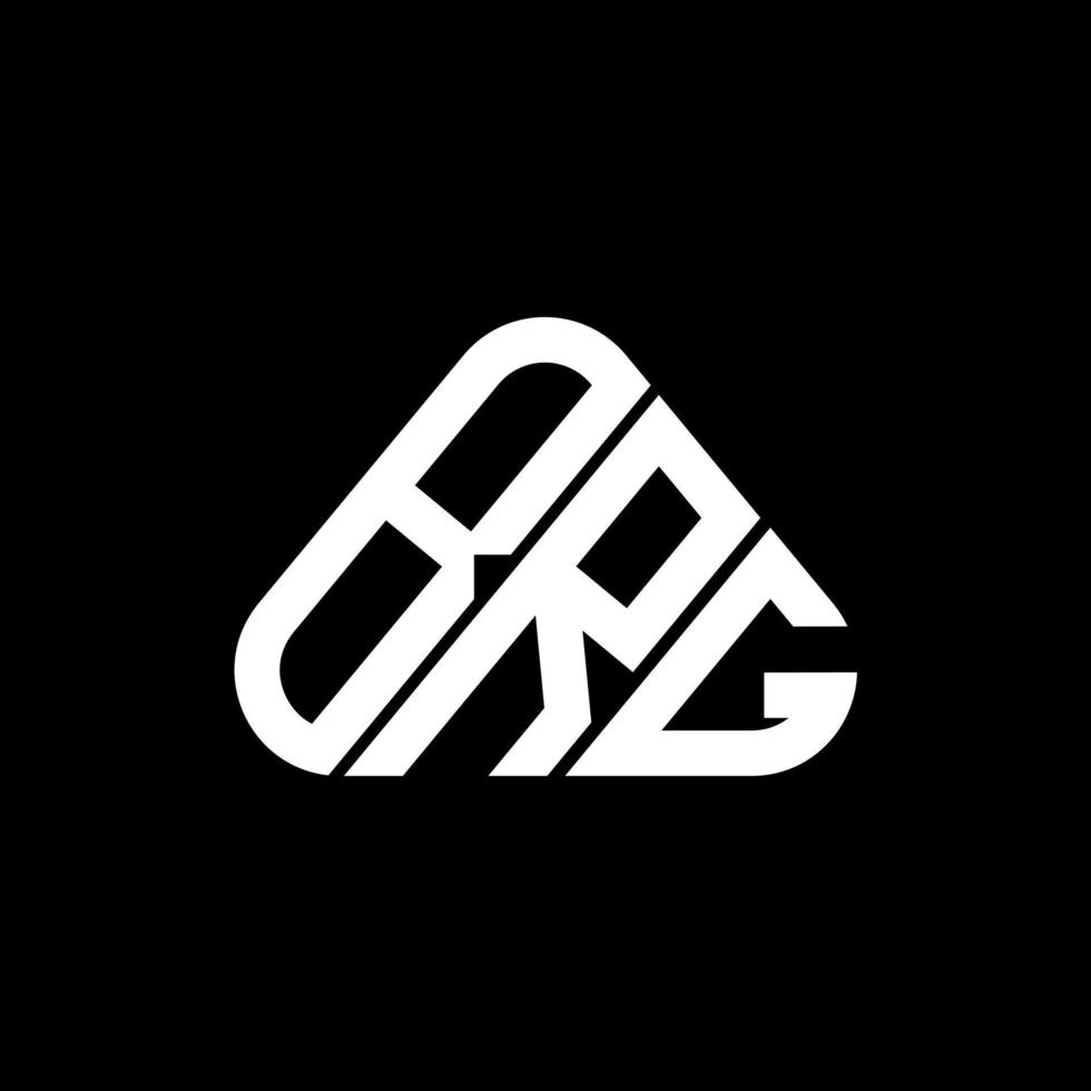 diseño creativo del logotipo de la letra brg con gráfico vectorial, logotipo simple y moderno de brg en forma de triángulo redondo. vector