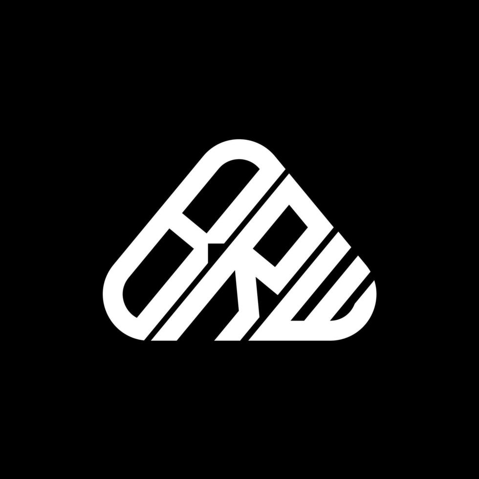 BRW letter logo creative design with vector graphic, BRW simple and modern logo in round triangle shape.