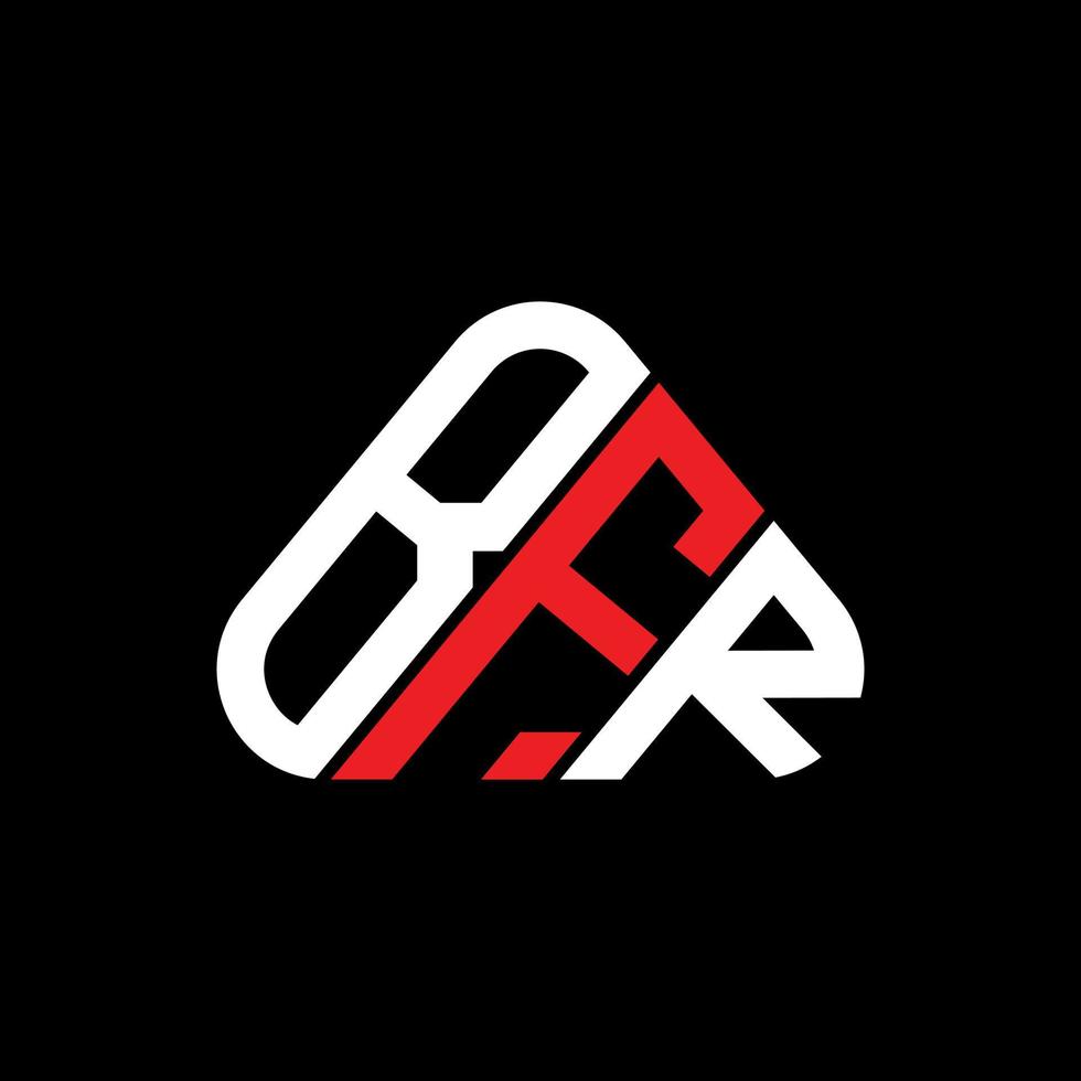 diseño creativo del logotipo de la letra bfr con gráfico vectorial, logotipo simple y moderno de bfr en forma de triángulo redondo. vector