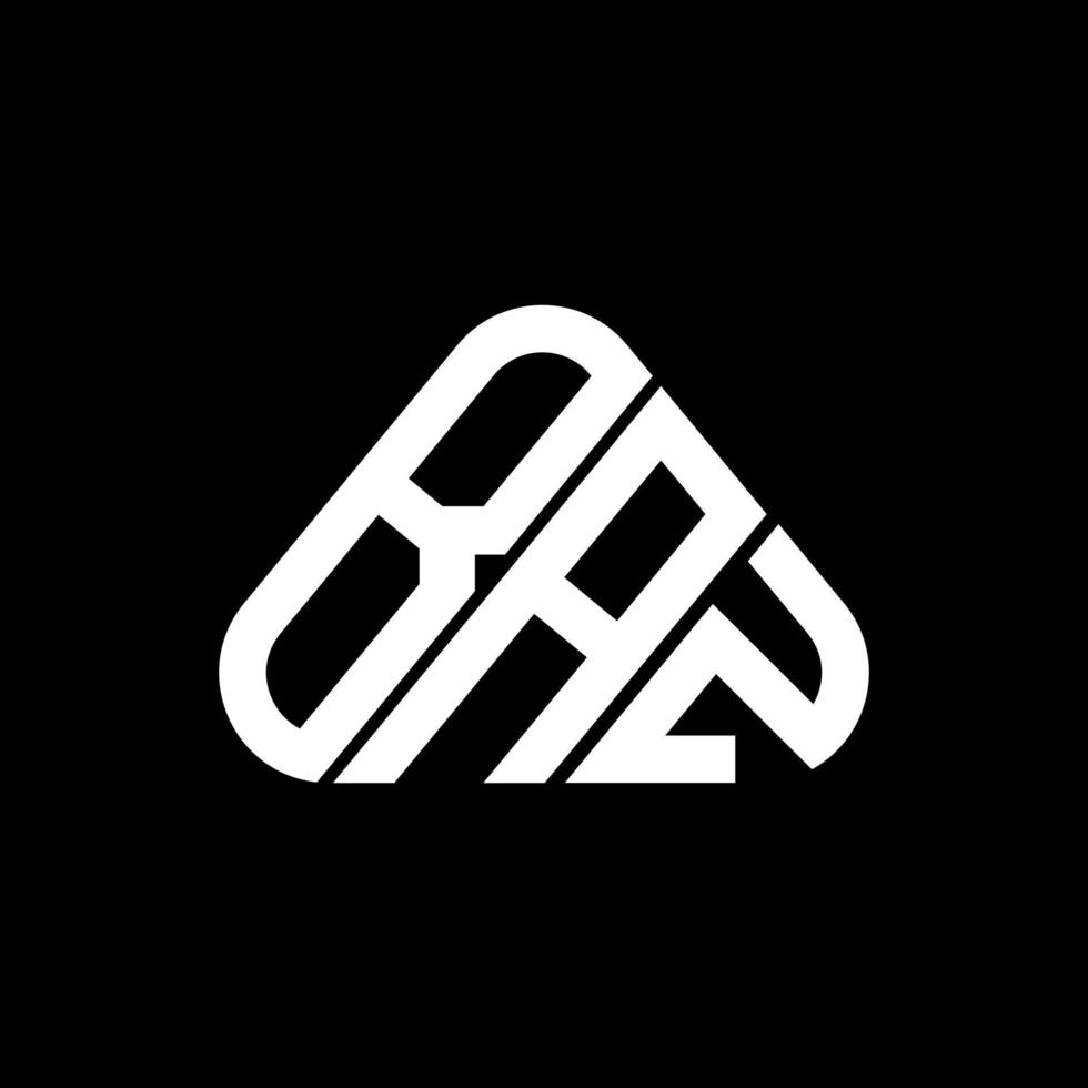 diseño creativo del logotipo de la letra baz con gráfico vectorial, logotipo simple y moderno de baz en forma de triángulo redondo. vector