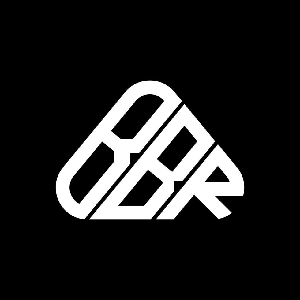 diseño creativo del logotipo de la letra bbr con gráfico vectorial, logotipo simple y moderno de bbr en forma de triángulo redondo. vector