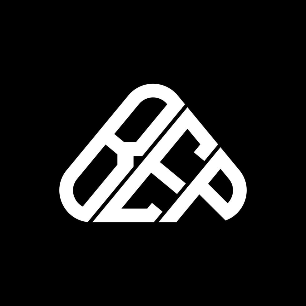 diseño creativo del logotipo de letra bep con gráfico vectorial, logotipo simple y moderno de bep en forma de triángulo redondo. vector