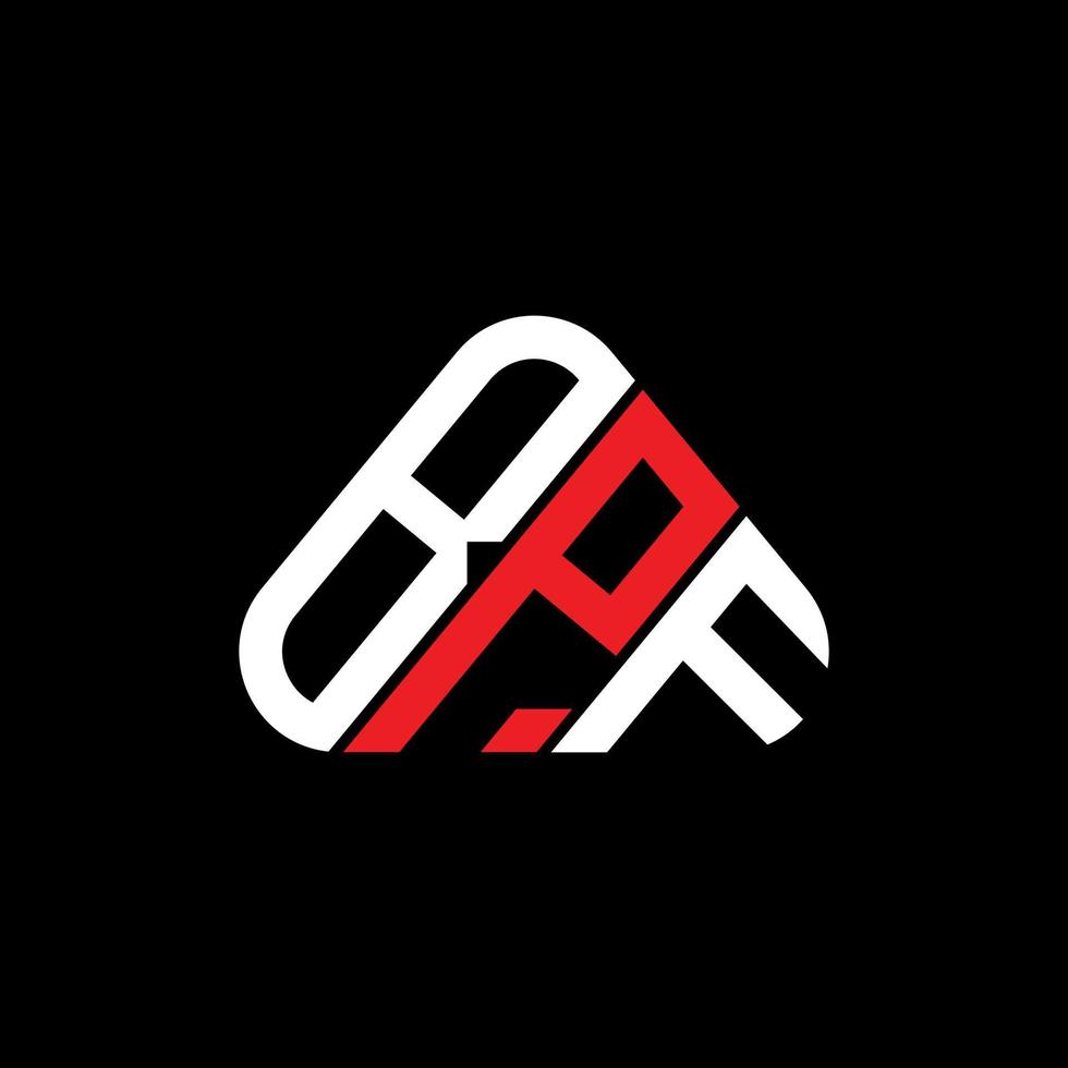BPF letter logo creative design with vector graphic, BPF simple and modern logo in round triangle shape.
