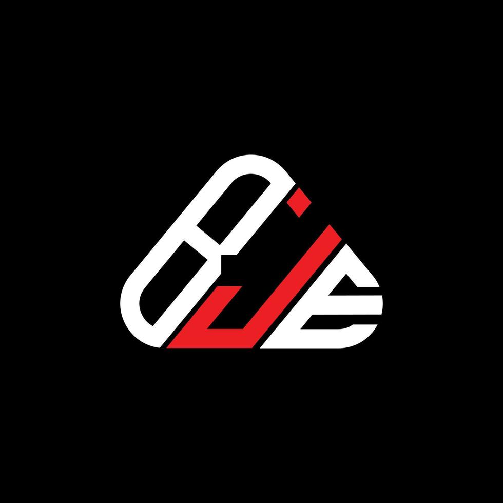 BJE letter logo creative design with vector graphic, BJE simple and modern logo in round triangle shape.
