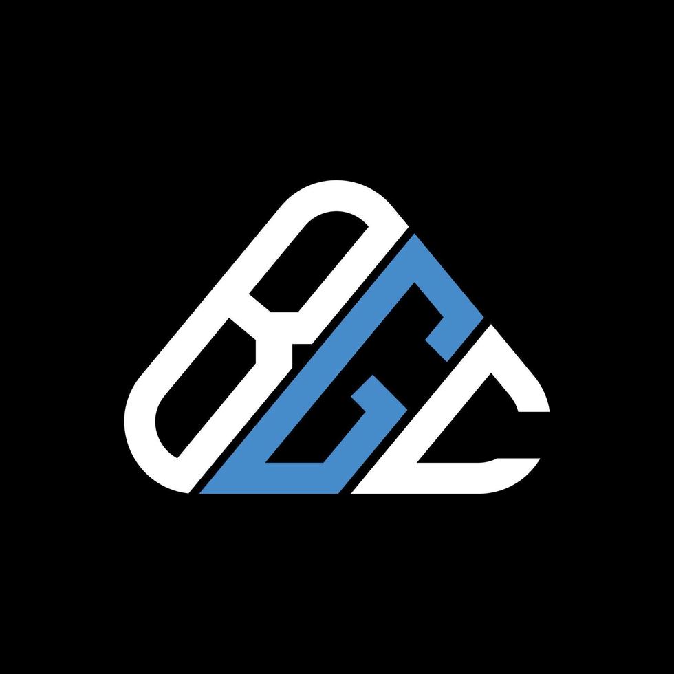 BGC letter logo creative design with vector graphic, BGC simple and modern logo in round triangle shape.