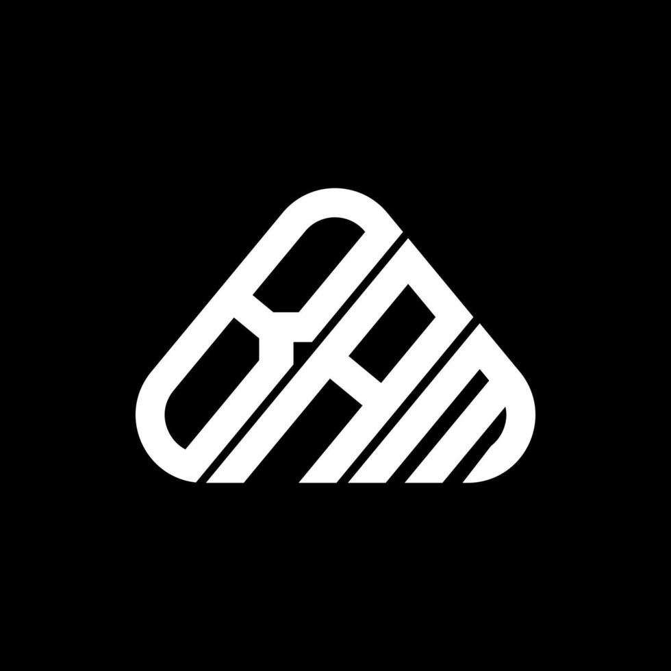 diseño creativo del logotipo de la letra bam con gráfico vectorial, logotipo simple y moderno de bam en forma de triángulo redondo. vector