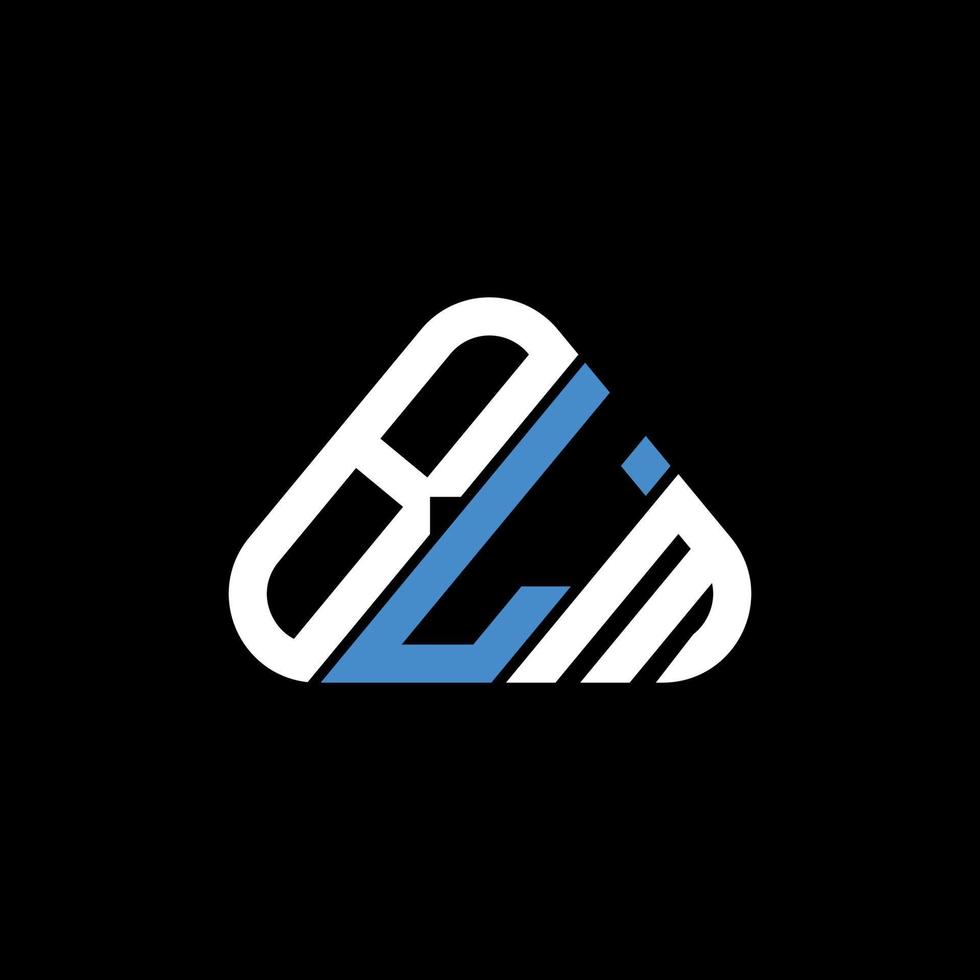 diseño creativo del logotipo de la letra blm con gráfico vectorial, logotipo simple y moderno de blm en forma de triángulo redondo. vector