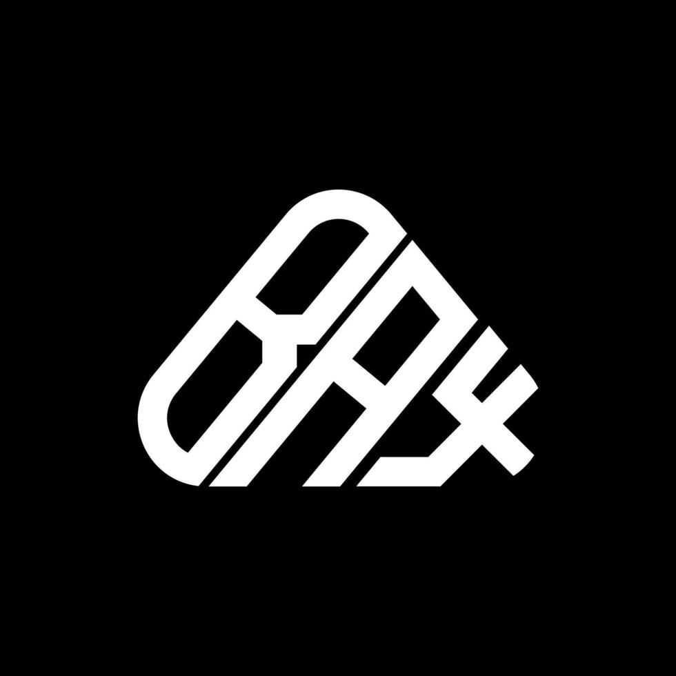 diseño creativo del logotipo de la letra bax con gráfico vectorial, logotipo simple y moderno de bax en forma de triángulo redondo. vector