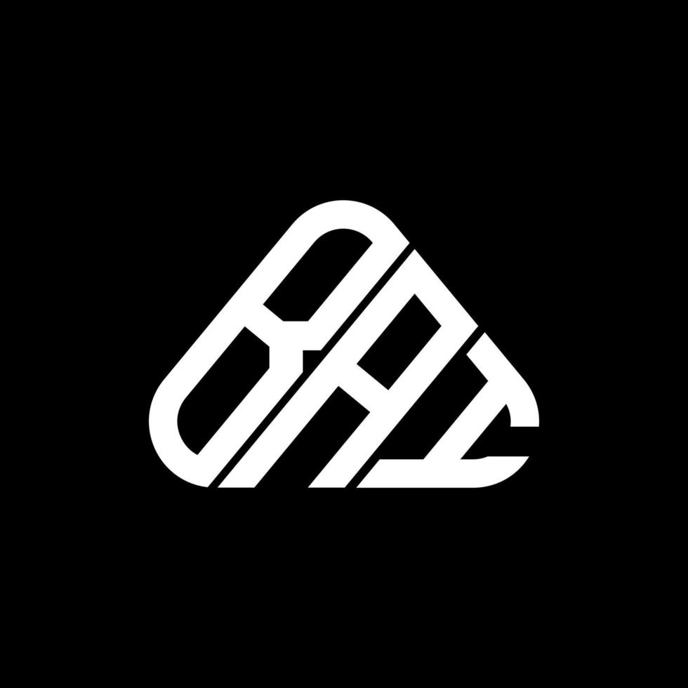 diseño creativo del logotipo de la letra bai con gráfico vectorial, logotipo simple y moderno de bai en forma de triángulo redondo. vector