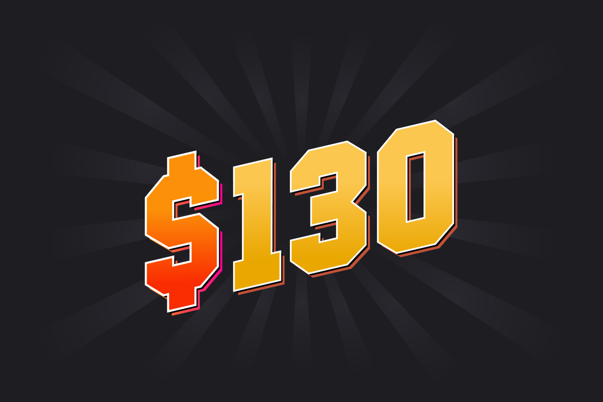 S mbolo De Texto Vectorial De Dinero Americano De 130 D lares 130 Usd s-mbolo-de-texto-vectorial-de-dinero-americano-de-130-d-lares-130-usd