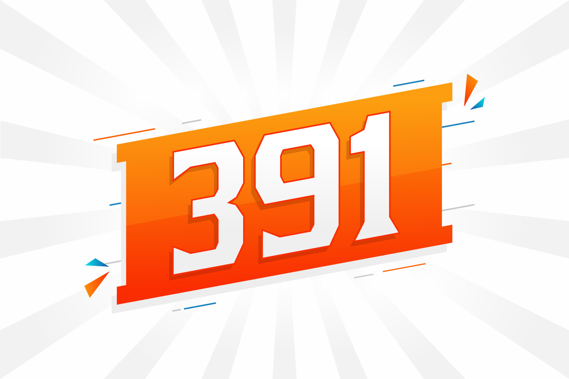 391 number vector font alphabet. Number 391 with decorative element stock vector 13897633 Vector